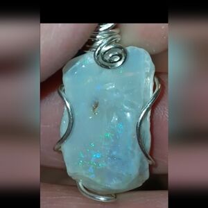Australian Rough Opal Sterling Silver Mintabie Colorful New